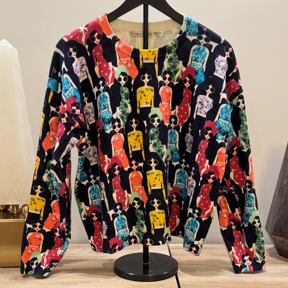 Alice + Olivia Multicolor Graphic Sweater